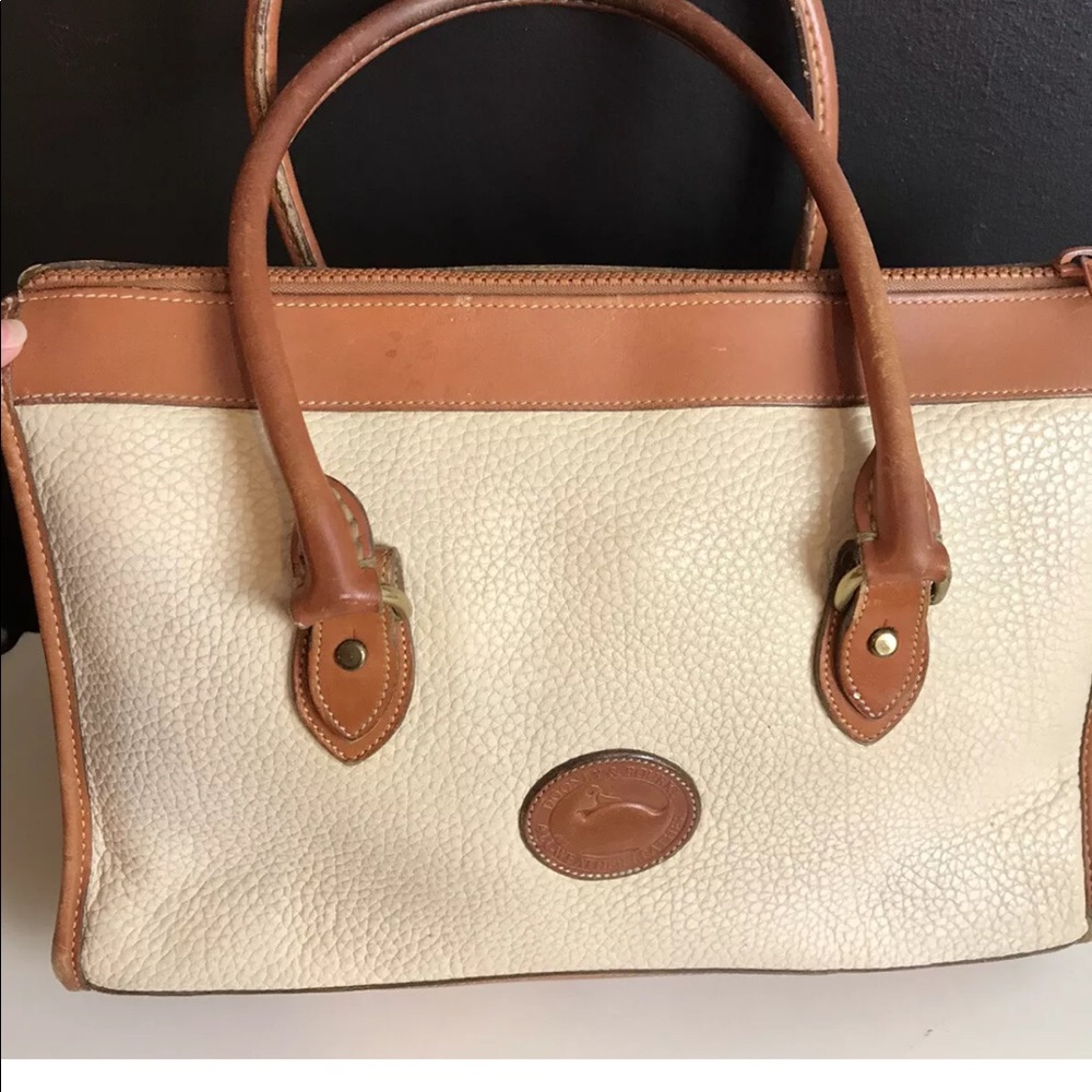 Vtg DOONEY & BOURKE Handbag Purse Ivory Cream Tan - Picture 12 of 14